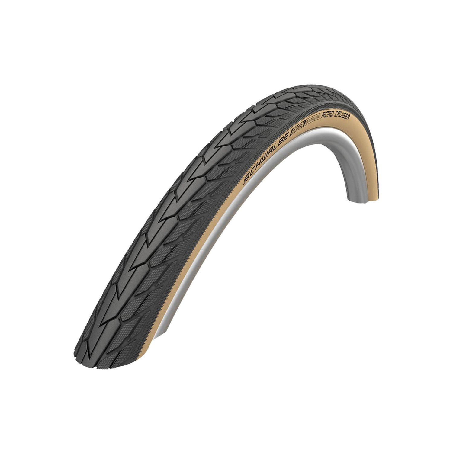 

Покрышка Road Cruiser Wired Tire — 26x1,75 дюйма — K-Guard — GC — резиновая резина SCHWALBE, черный / бежевый / коричневый