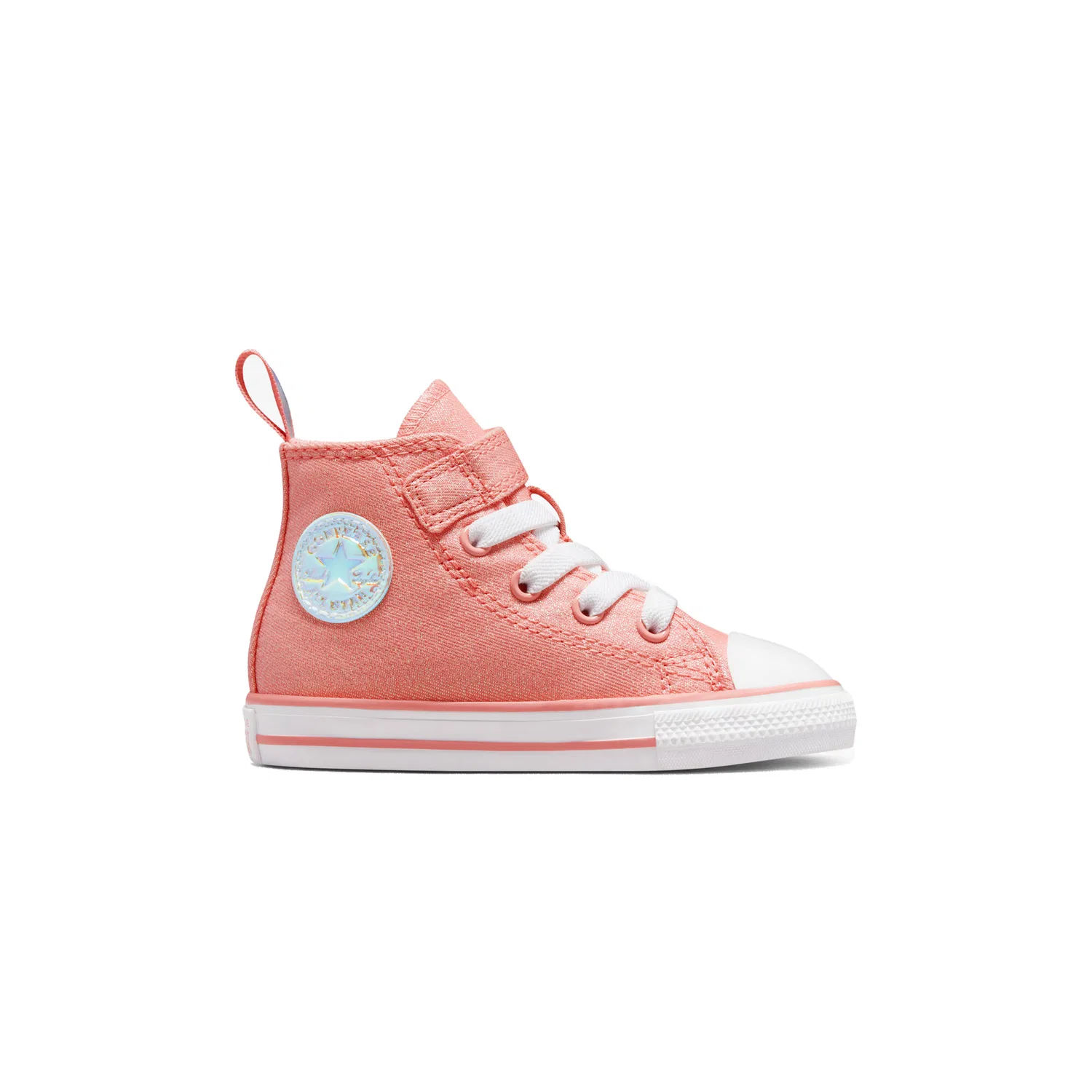 Converse Высокие кеды chuck taylor all star для малышей розовый/белый — фото 4
