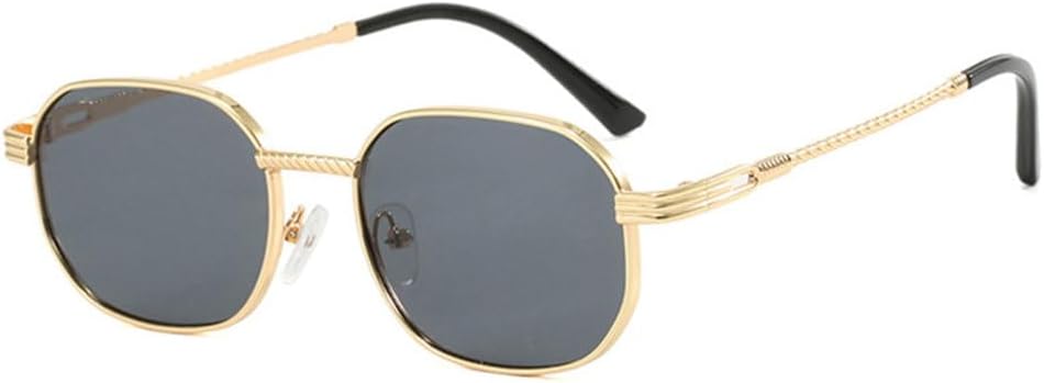 

Ретро-солнцезащитные очки в маленькой металлической оправе для женщин, модные градиентные линзы, защита от УФ-излучения UV400, панк-очки темно-зеленого цвета для мужчин TYUVIVO, Golden Gray