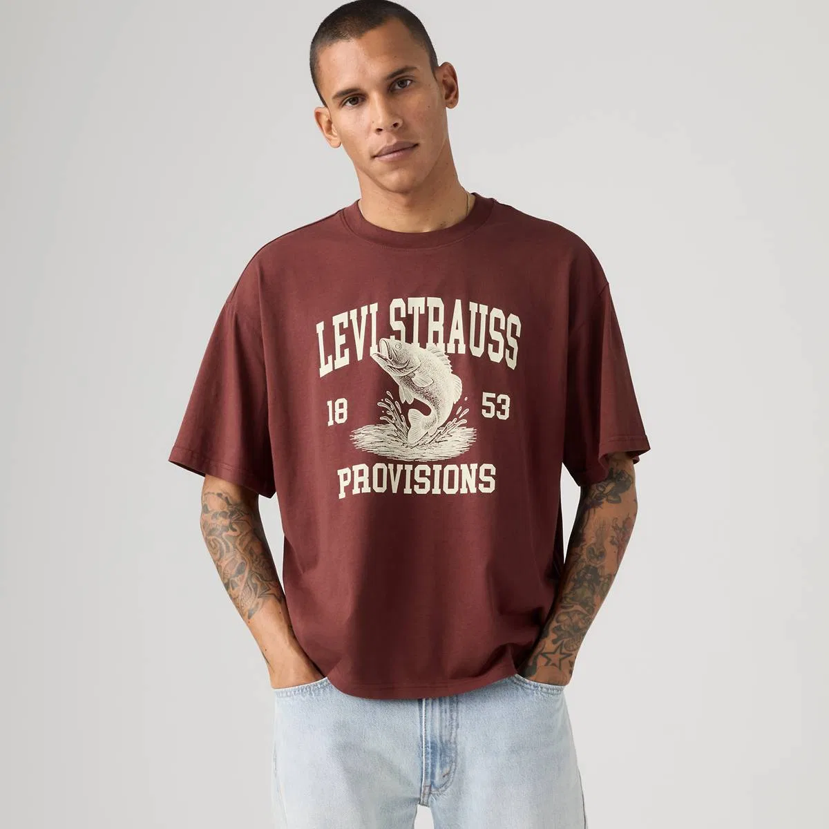 Футболка свободного кроя с графическим принтом Levi's, Provisions Tawny Port - Red