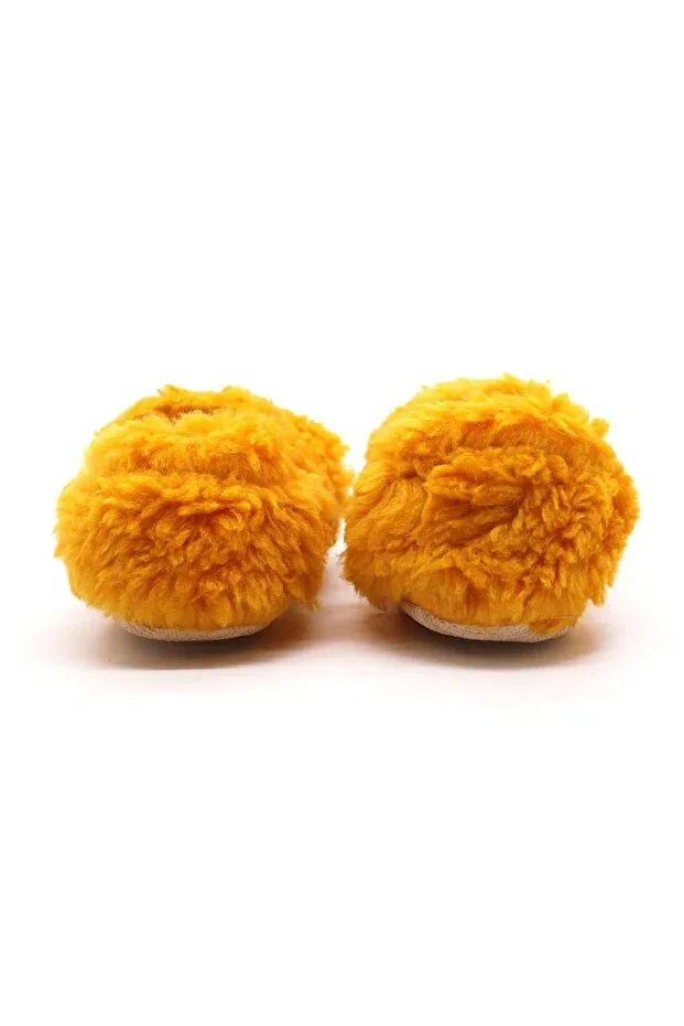 Детские пинетки плюшевые с моделью Mango plush cotton non-slip baby booties Morgedan, Dark Yellow — фото 4