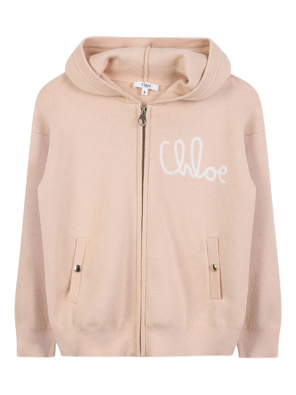Толстовка на молнии с капюшоном Chloé, нежно-бежевый — фото 2