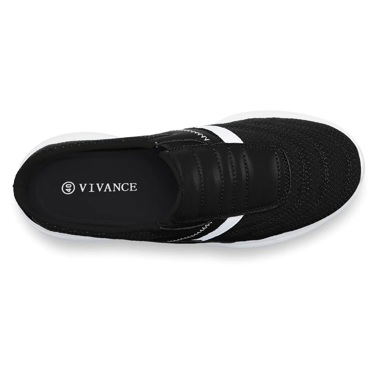 Детские текстильные кроссовки Slip-On-Sneaker Vivance, Black/White — фото 3
