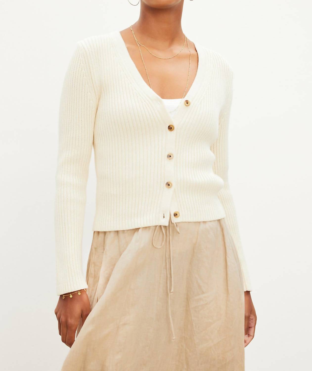 

Кардиган Hydie Textured Cotton в кремовом цвете Velvet by Graham & Spencer