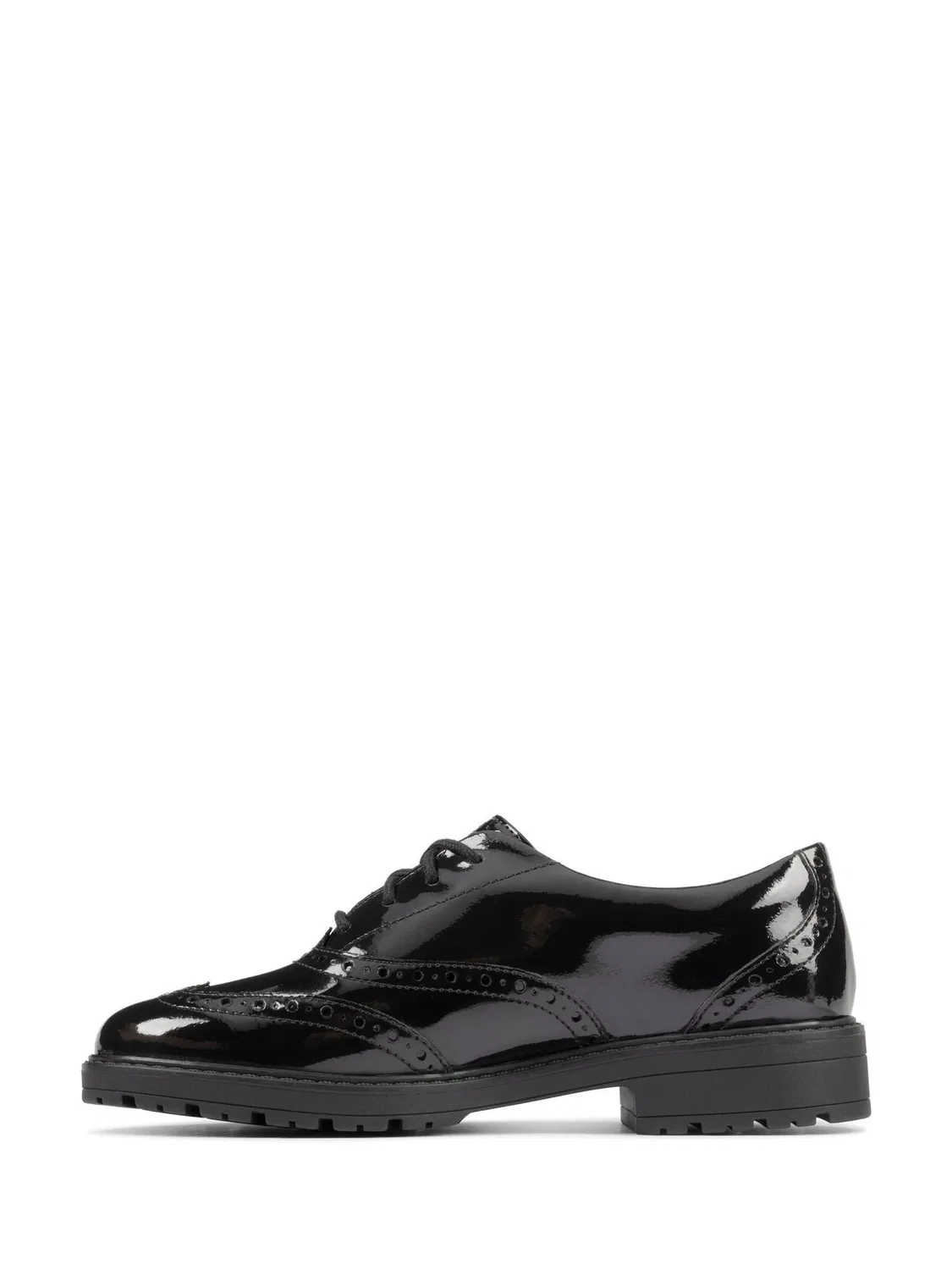 Туфли броги Clarks Loxham, черные, для девочек — фото 2