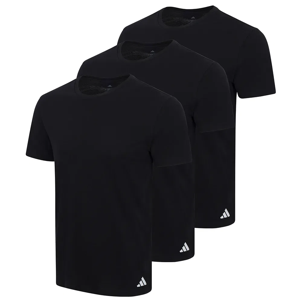 Комплект нижнего белья с коротким рукавом из 3 штук Adidas, черный — фото 3