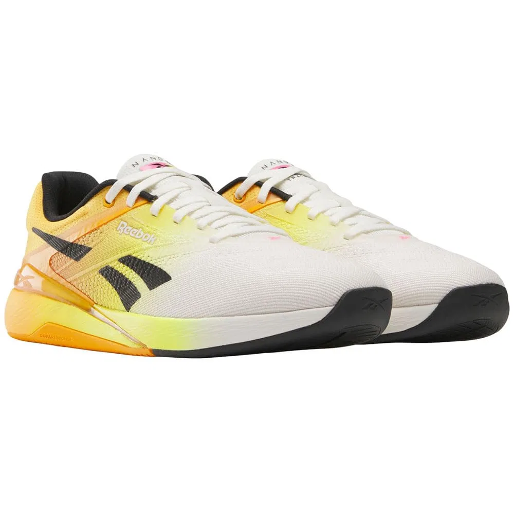 Детские кроссовки для девочек с принтом Nano X5 Reebok, Chalk Black Electric Amber
