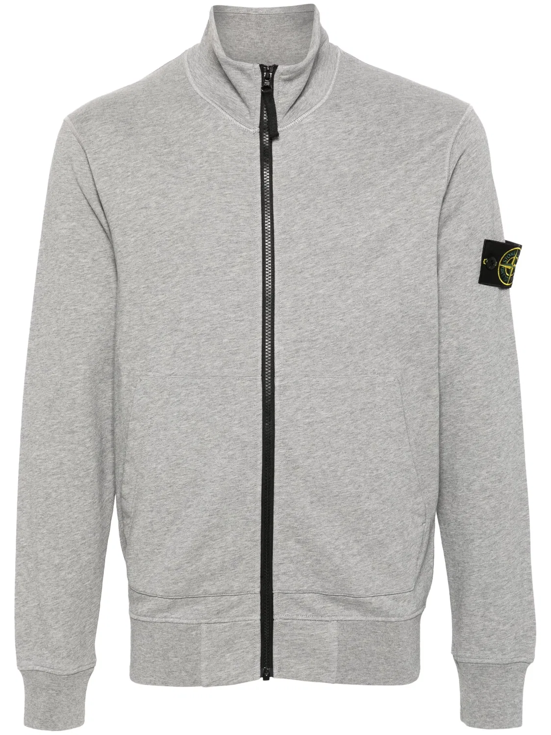 Свитшот из хлопкового флиса Stone Island, серый
