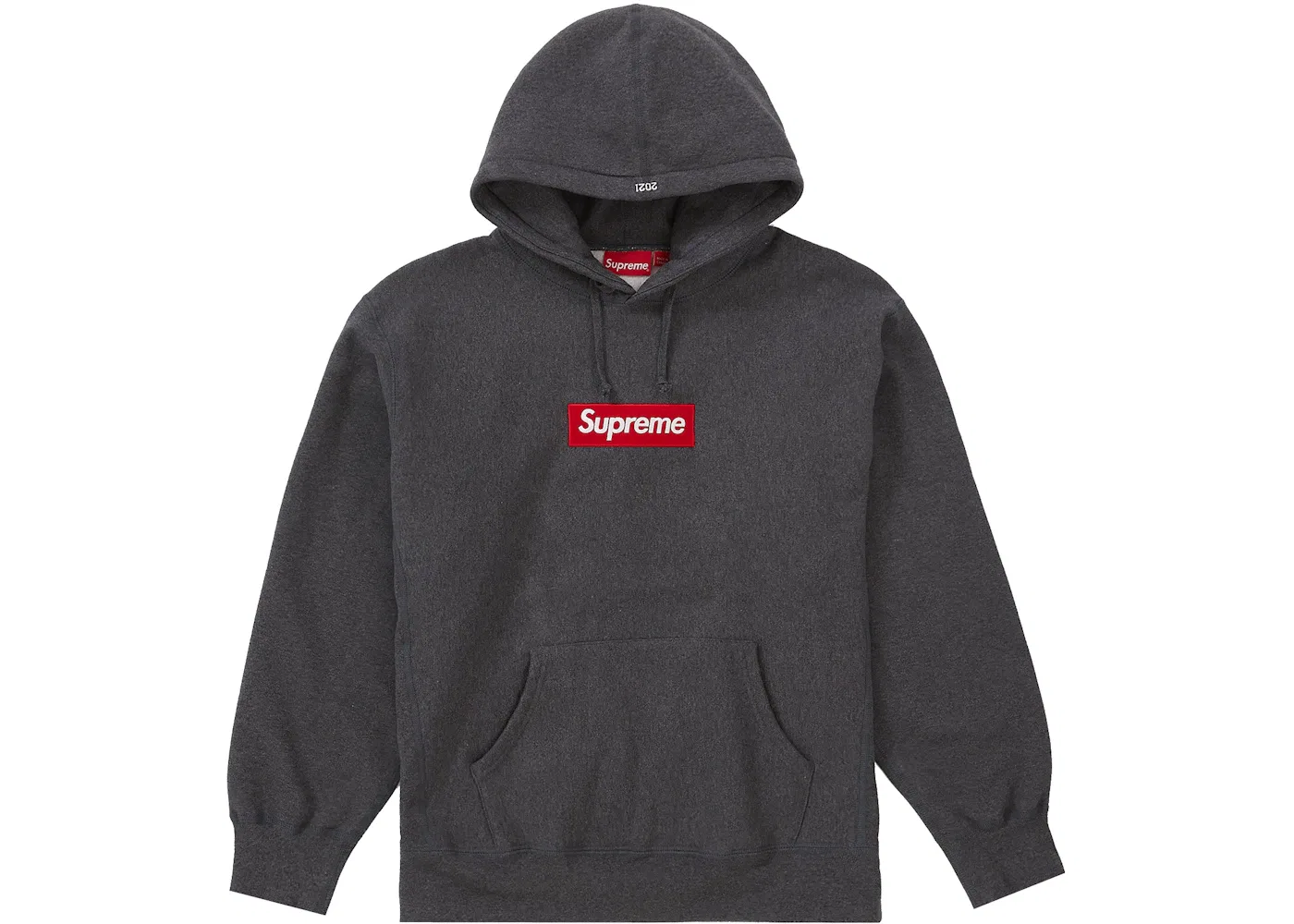 Мужская худи с принтом Supreme Box Logo, Charcoal
