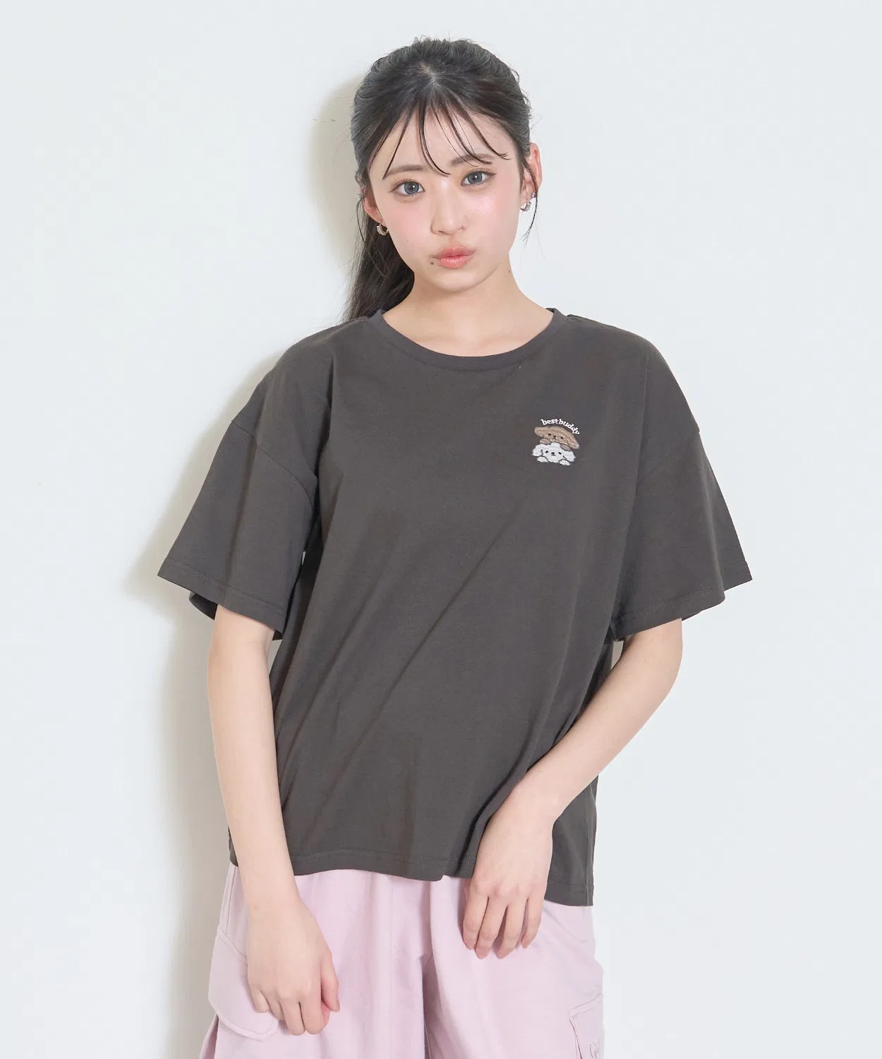 Детская футболка с принтом Animal Friends 4-cut Motif LOVETOXIC, Charcoal