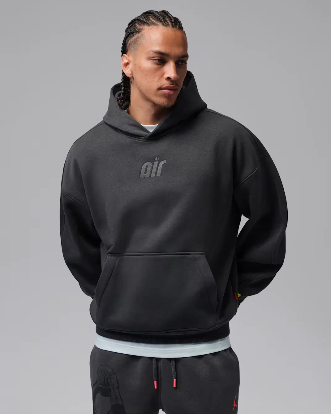 Мужская толстовка с капюшоном оверсайз Jordan Brooklyn Fleece, Anthracite