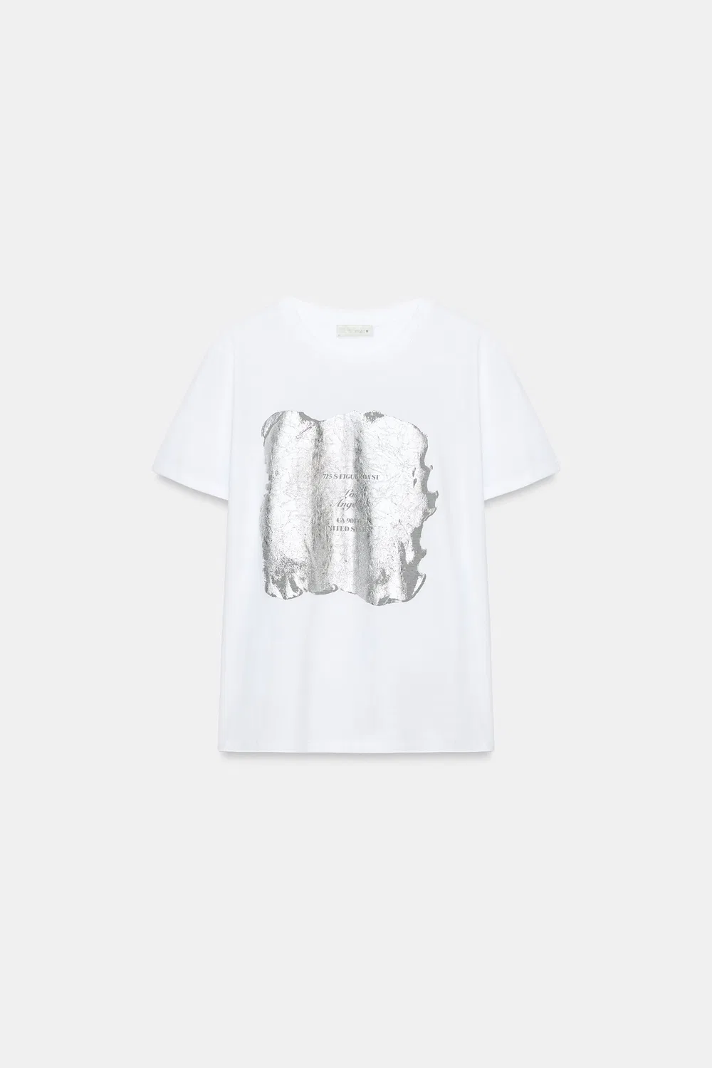 Металлическая футболка с коротким рукавом ZARA, Silver