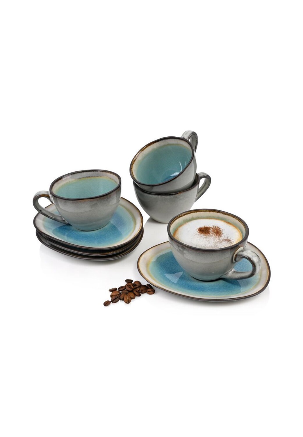 

Фаянсовая посуда серии Capri Sänger, blau-grün - kaffeetassen set 8-teilig