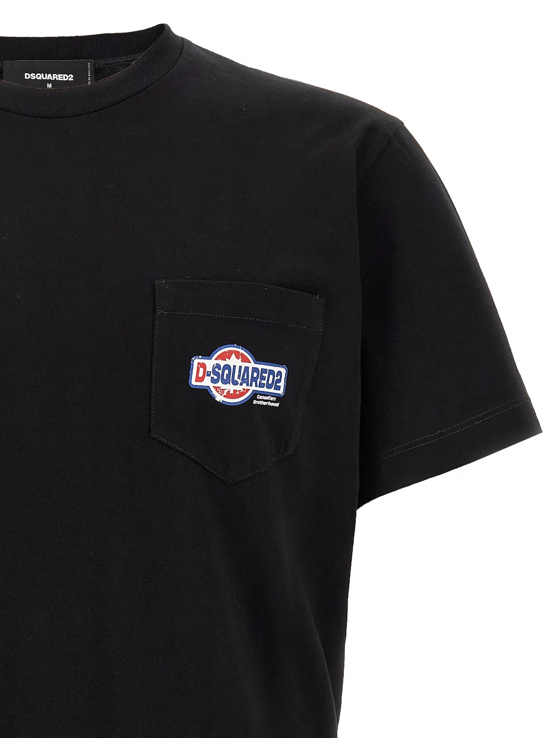Мужская футболка с принтом Black Cotton T-Shirt Dsquared2, Black — фото 3