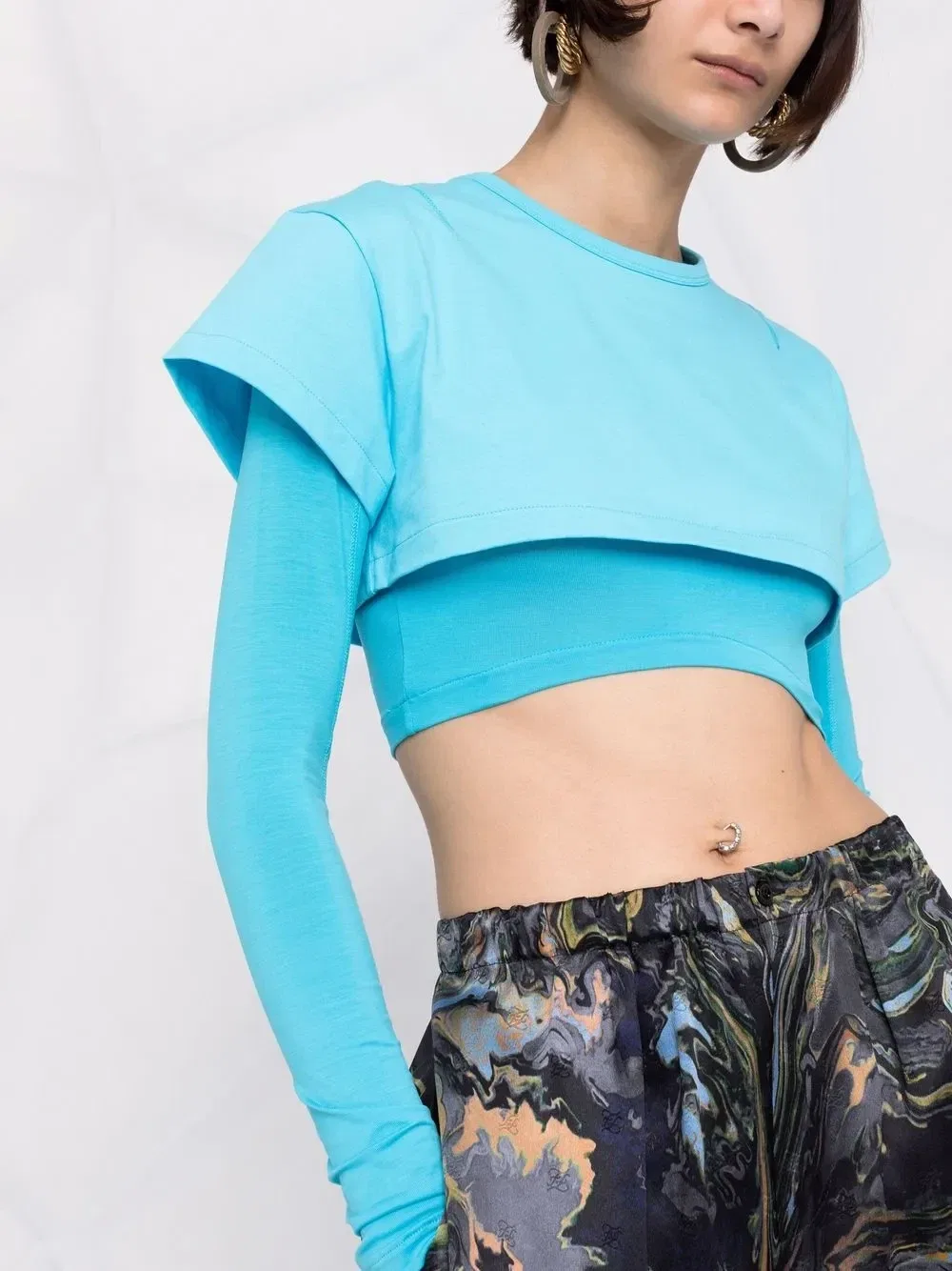 Многослойный топ Le Double T-shirt Jacquemus, синий — фото 3