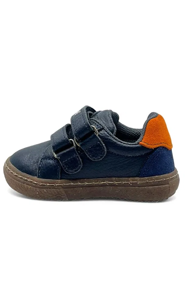 Детские кожаные кроссовки для девочек с принтом Sirius Merli&Rose, Navy Blue — фото 4