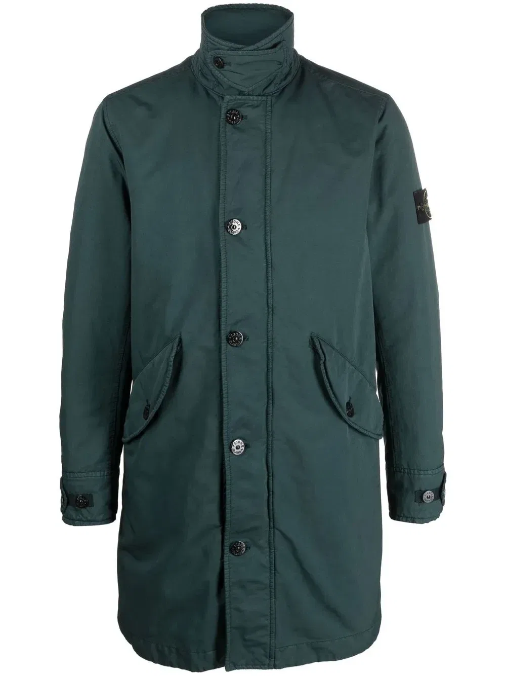 Короткая парка с нашивкой-логотипом Stone Island, зеленый