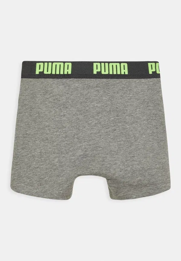 Боксеры хлопковые Boys basic boxer printed stripe 2 pack Puma Fluo Yellow/Grey, желтый/серый — фото 2