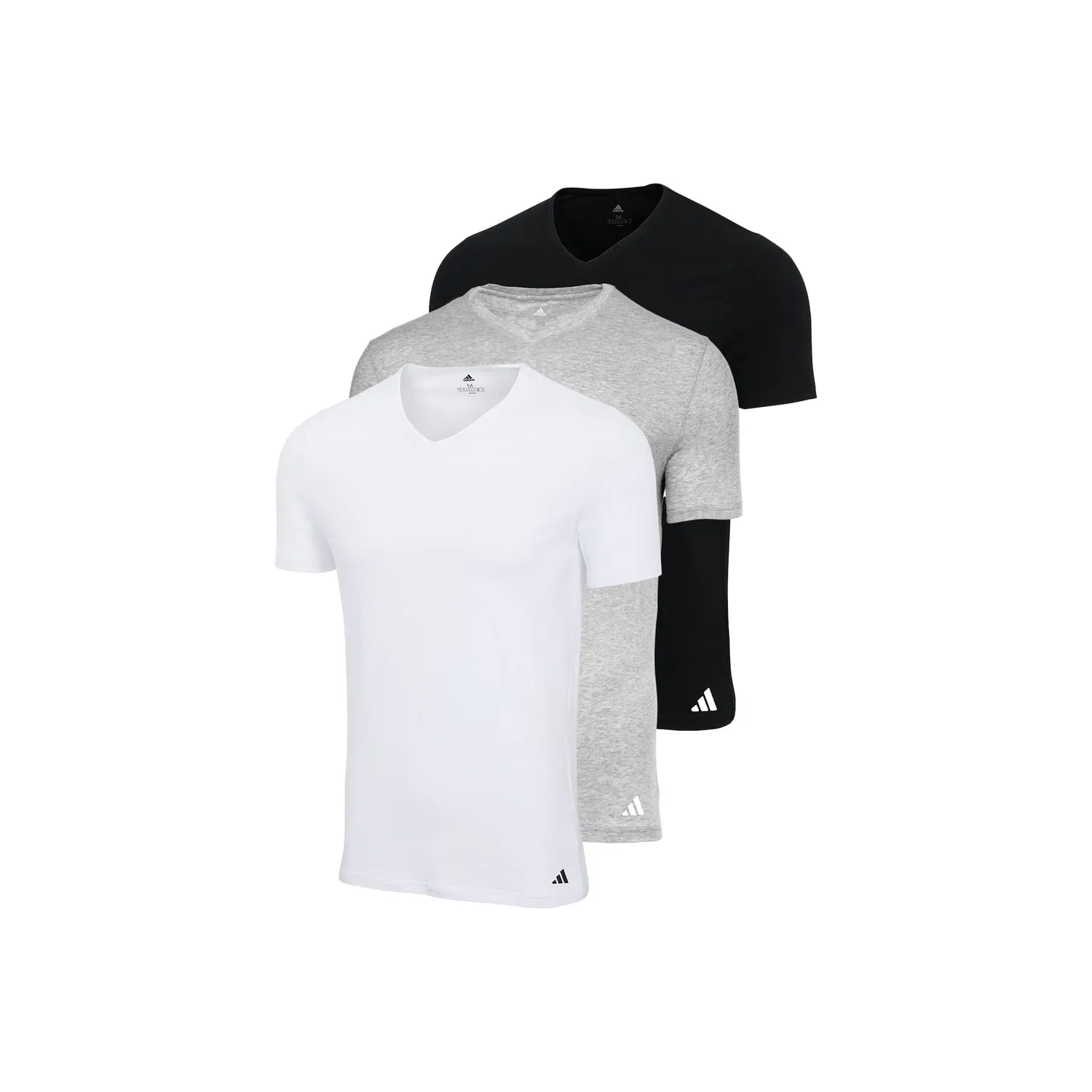 Мужские футболки с V-образным вырезом в наборе из 3 штук Adidas Originals, White/Black/Grey
