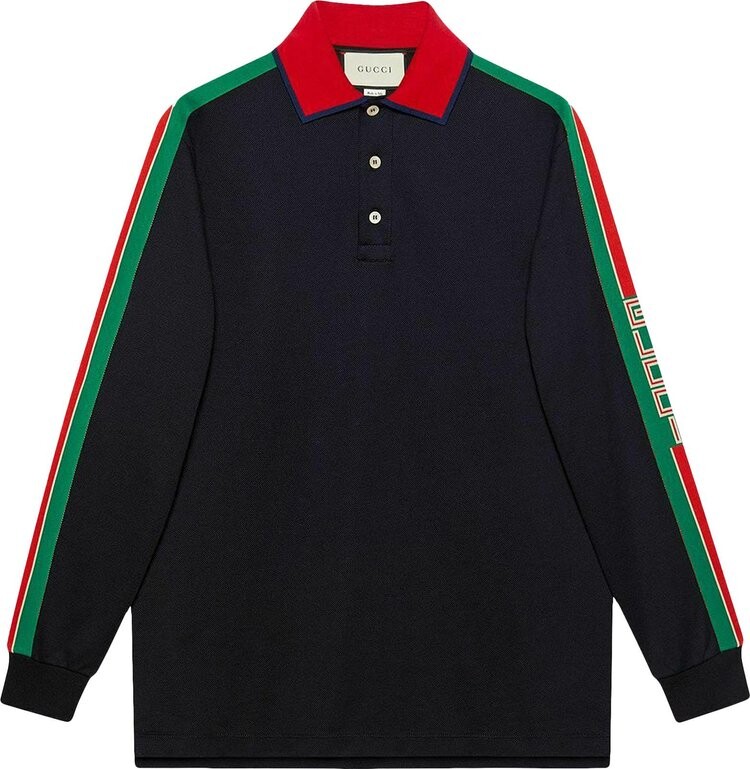 

Поло Gucci Long-Sleeve Logo Polo Multicolor, разноцветный