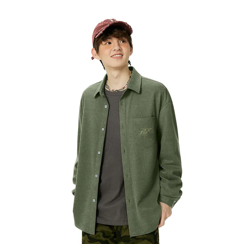 Детская рубашка из фланели с длинным рукавом MINISO, Anti-Static Flannel Blue (Ma Tuiduo Bamboo Green Chest Label) — фото 4