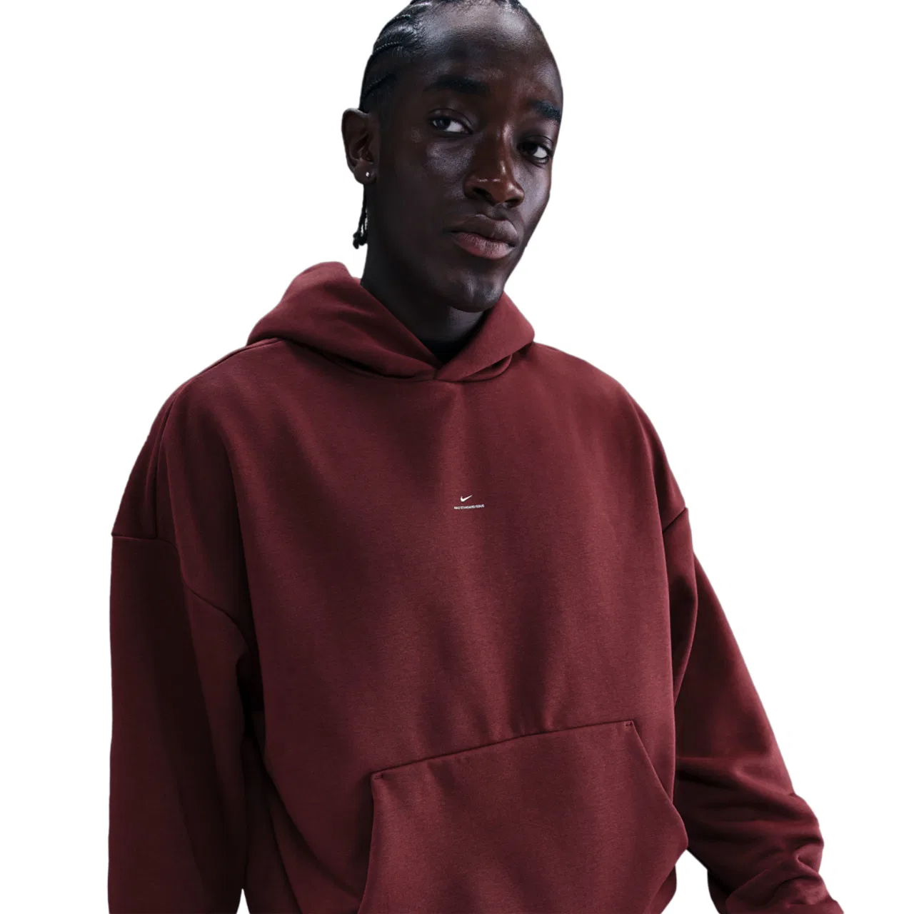 Мужское худи Standard Issue Brushed Pullover Nike, цвет Pale Ivory/Dark Team Red