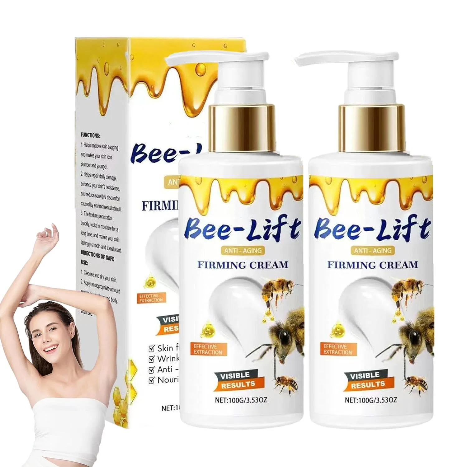 Крем для лица и тела BeeLift Anti-Ageing Firming Cream, JIAOY, 2 шт., 100 г