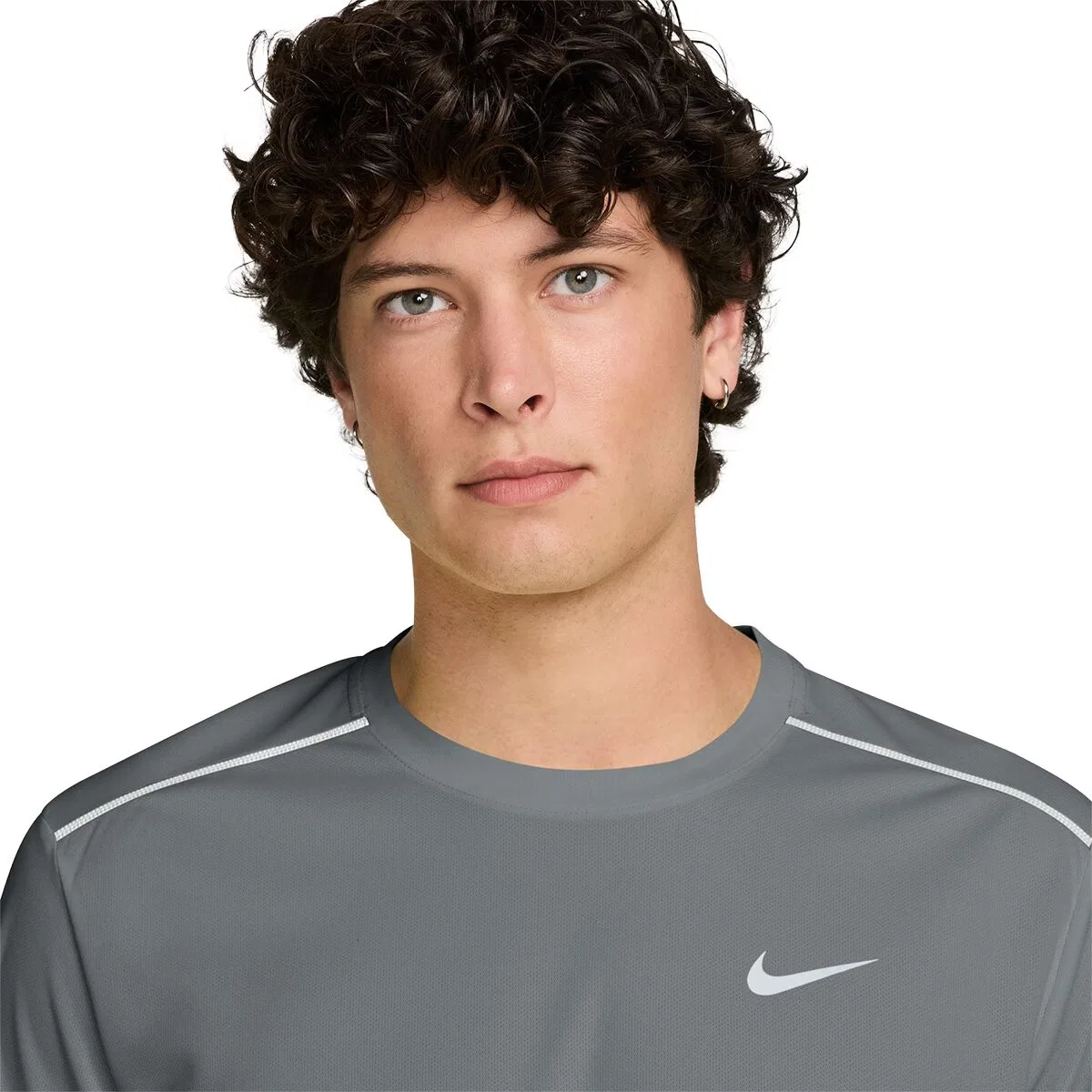 Мужская футболка с коротким рукавом Dri-Fit UV Miler Nike, Smoke Grey/Reflective Silver — фото 3