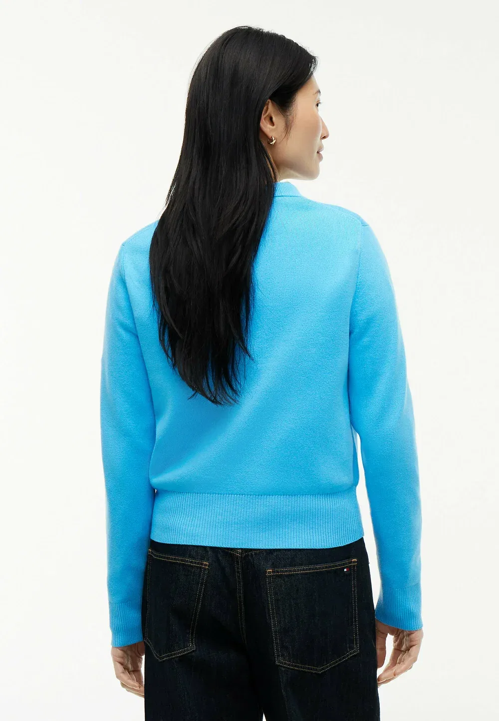 Тканый джемпер премиум-класса с круглым вырезом Tommy Hilfiger, Frigid Blue — фото 3