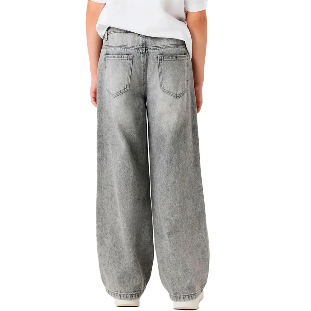 Детские джинсы для девочек с широкими штанинами Rose Wide 5529-Be Name it, Grey — фото 2