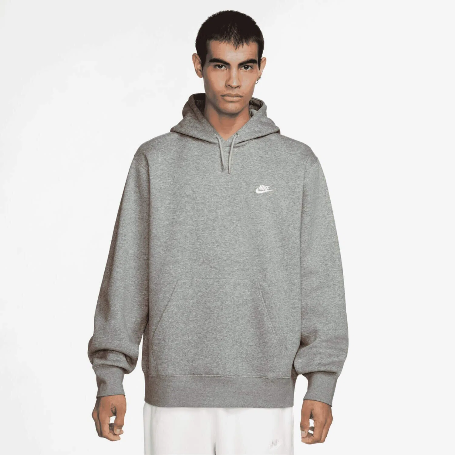 Мужское худи Club BB PO Hoodie Nike, Grau Weiss — фото 4