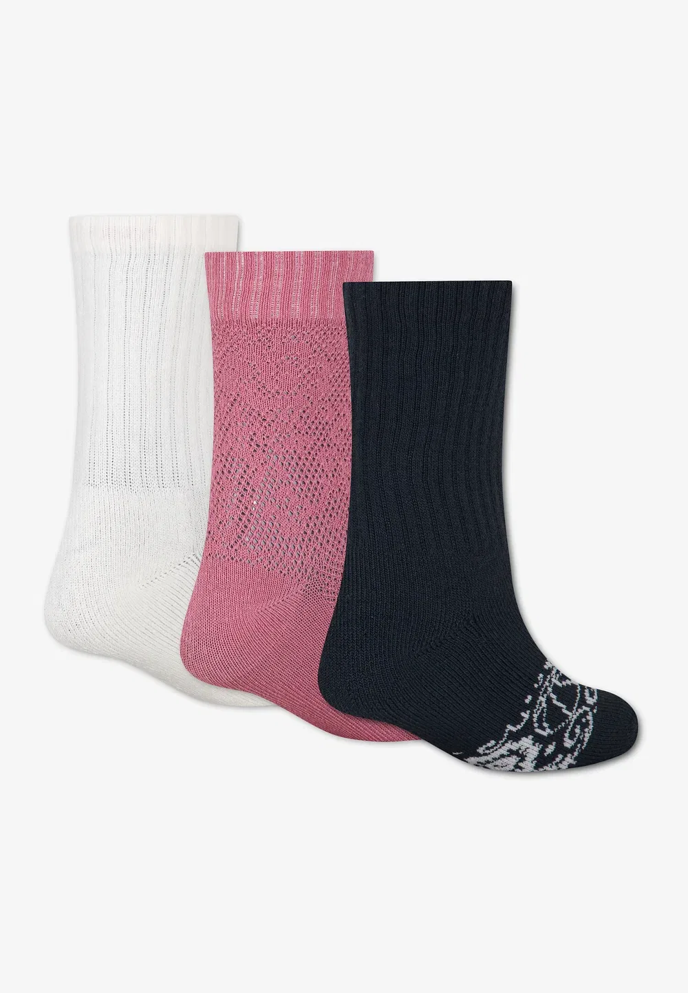 3 пары носков Jordan, White/Pink/Black — фото 2