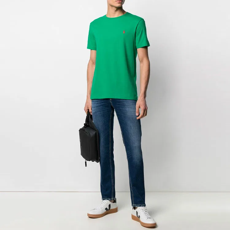 Мужская футболка с вышивкой логотипа Polo Ralph Lauren, Green — фото 4