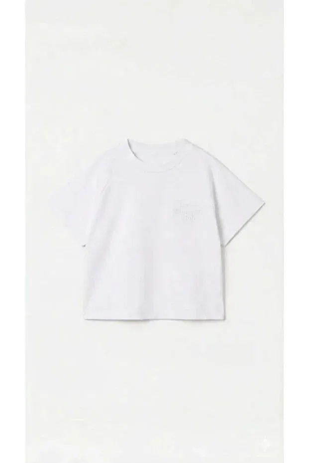 Детская футболка для мальчиков хлопковая Unisex Basic White Oversize T-Shirt Crew Neck Cotton Daily Use Comfortable Fit Connemara, Multicolored