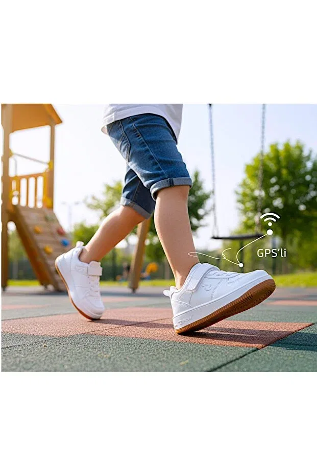Детские туфли для мальчиков с ортопедической стелькой Smart Gps Tracking Children's Shoes Safe Steps - (With Instant Location Notification) Sepona, White — фото 3