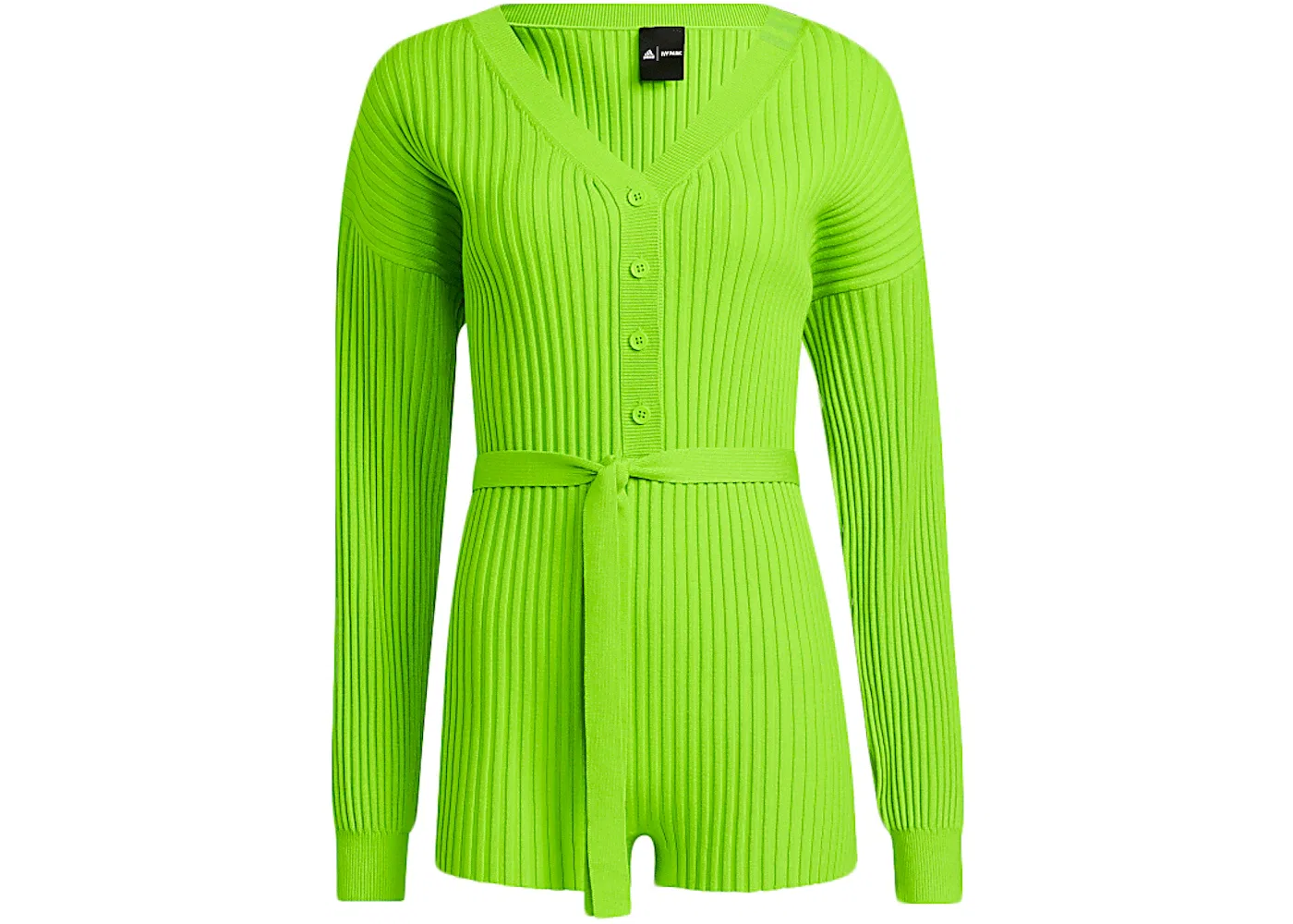 Женский вязаный комбинезон с рубчиком Ivy Park Halls of Ivy Adidas, цвет Semi Solar Slime