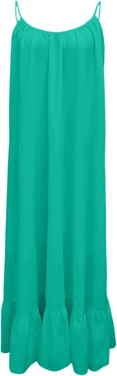 Женское пляжное платье-макси на бретелях с открытой спиной, Turquoise — фото 3