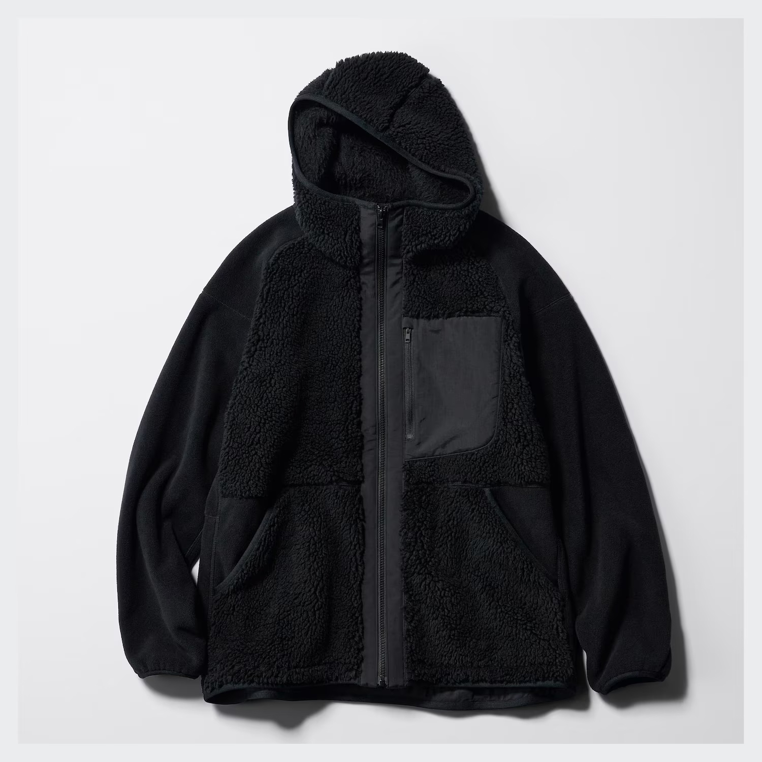

Флисовая толстовка Uniqlo x White Mountaineering на молнии с капюшоном, 09 черный