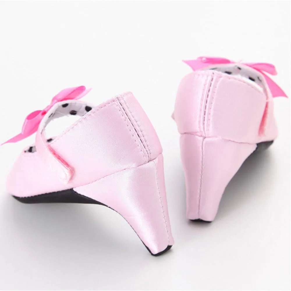 Детские туфли для девочек с бантом Nsywmzy, Pink — фото 4
