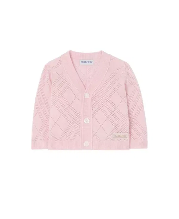 Детский комплект из кашемира Unisex check cashmere two-piece set Burberry, Archive Pink — фото 2