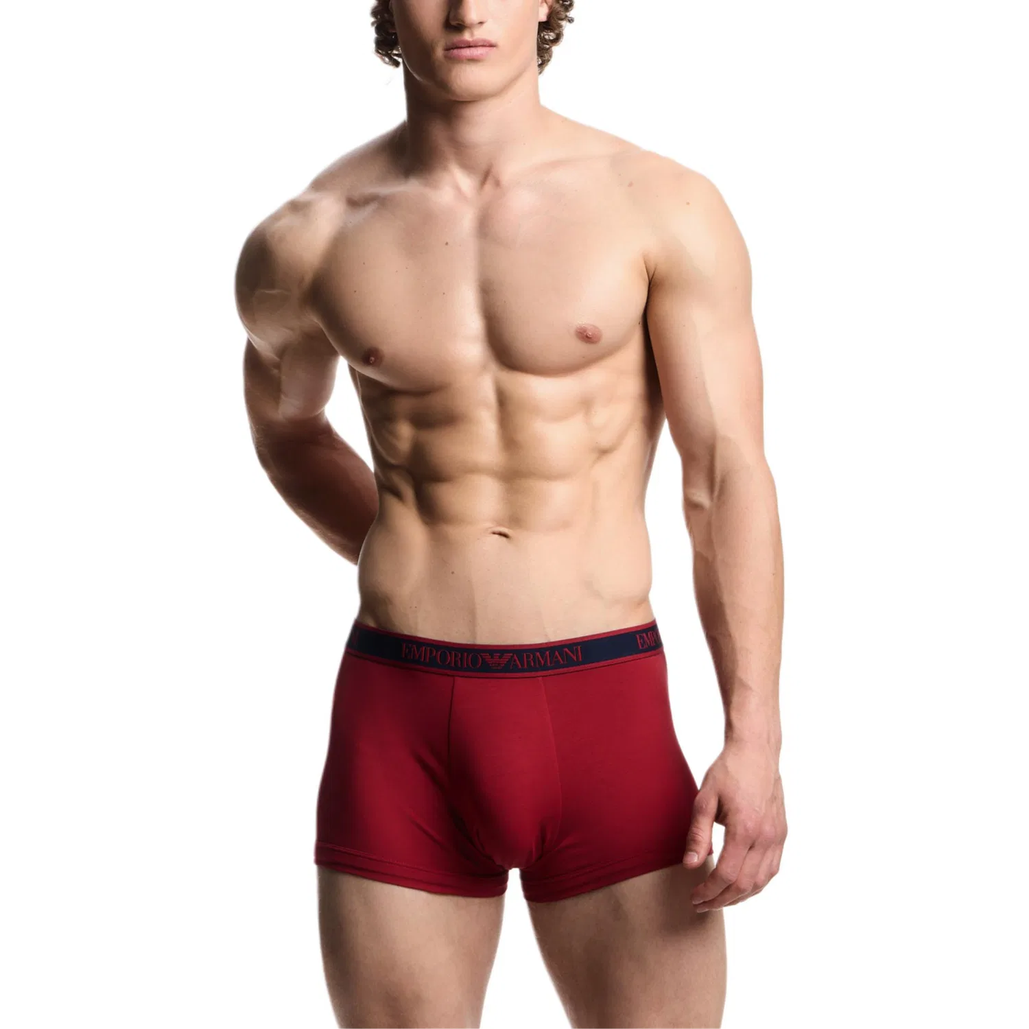 Мужские боксеры 3 шт с принтом EMPORIO ARMANI, Blue+Red+White — фото 2
