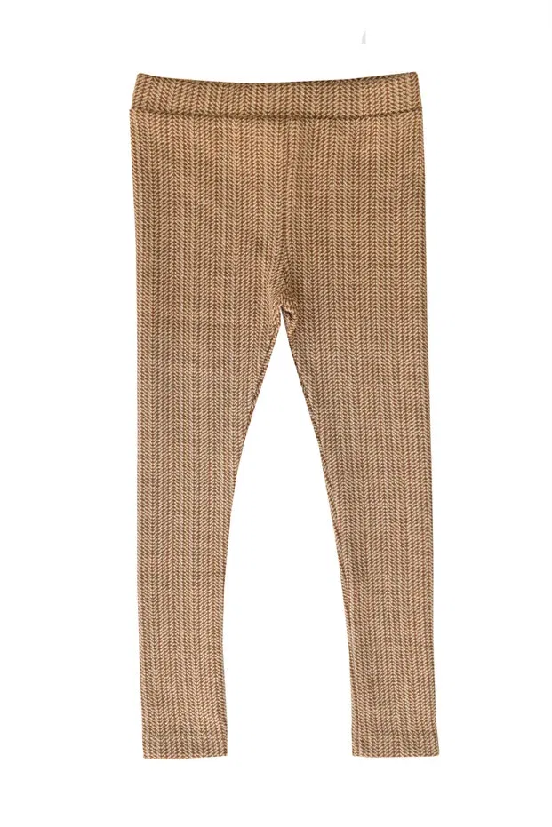 Детские леггинсы для девочек с принтом Jacquard Slim Luess, Milk Coffee