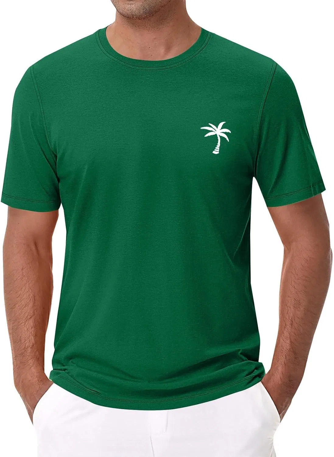 Мужская футболка с пальмами, Lightweight, Green