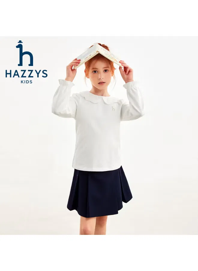 Лонгслив хлопковый с длинным рукавом Hazzys, белый