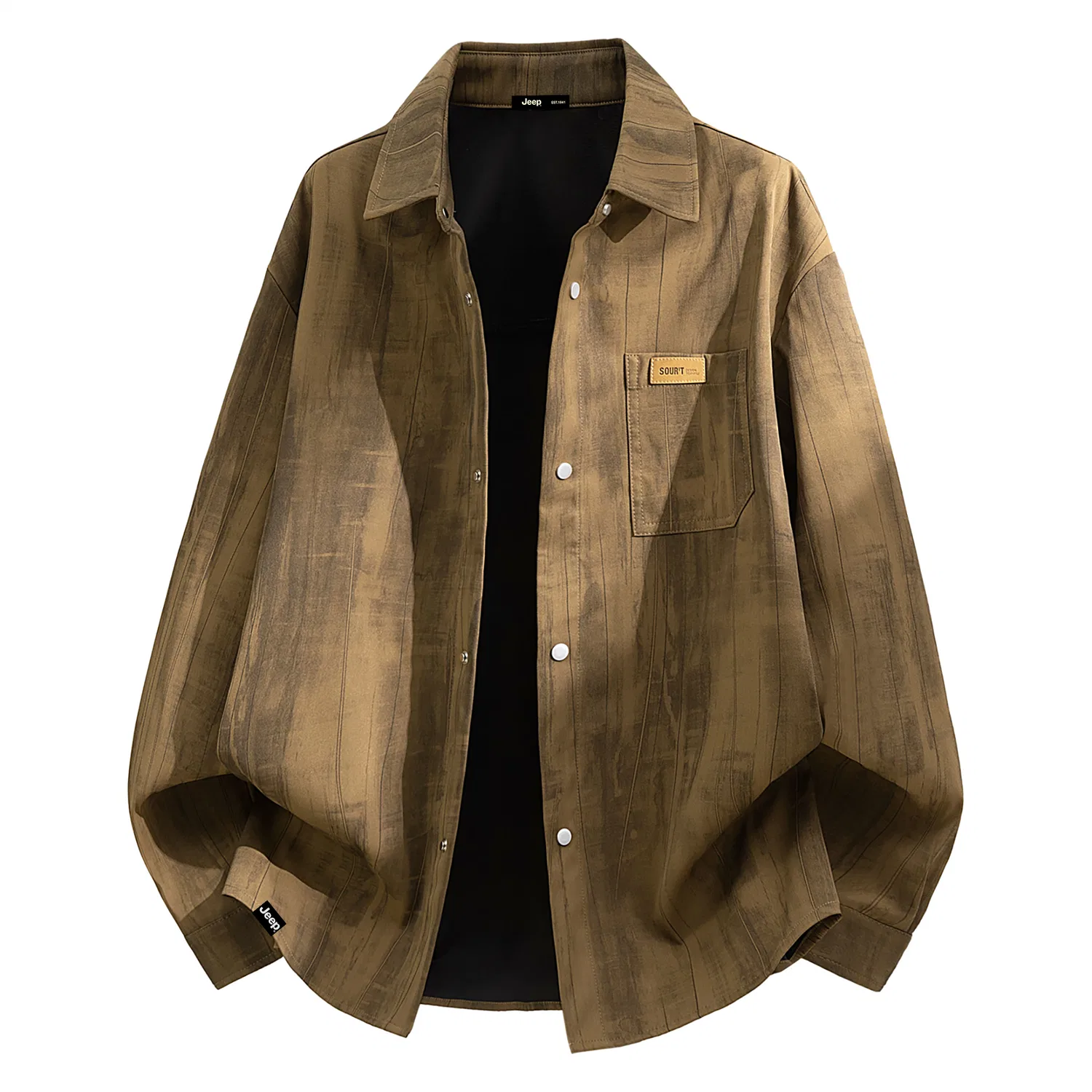 Детская рубашка с воротником прямого кроя Jeep Leisure Collection Shirts, Tie-Dye Dark Brown