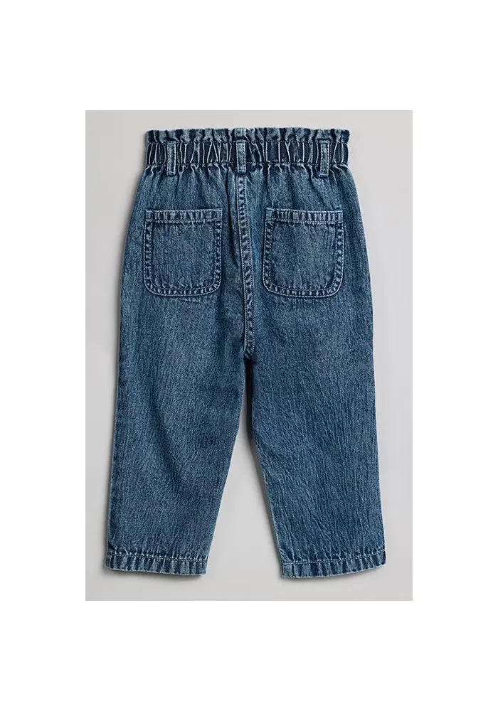 Джинсы с вышивкой на резинке mom fit R&B, синий — фото 2