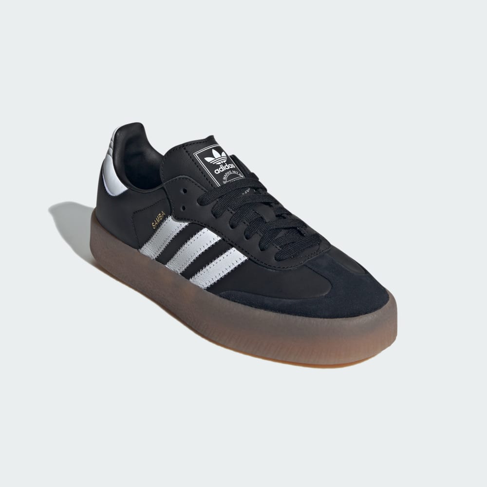 Кроссовки на платформе Adidas Sambae Shoes, цвет Core Black/Cloud White/Gold Metallic — фото 4