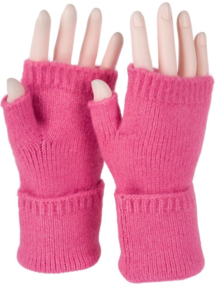 

StyleBREAKER Вязаные перчатки без пальцев розового цвета