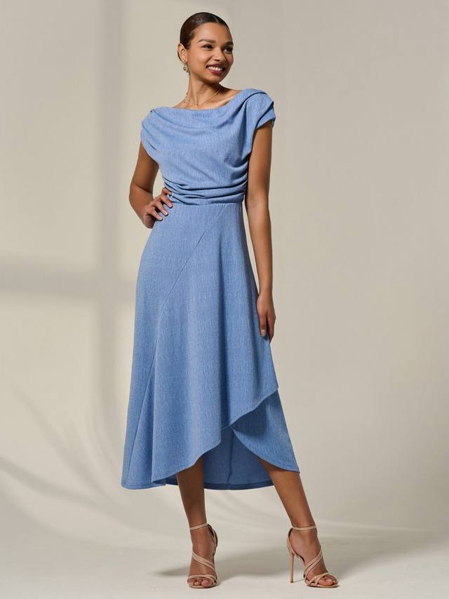 

Платье миди с воротником-капюшоном Simmer Jolie Moi, Light Blue