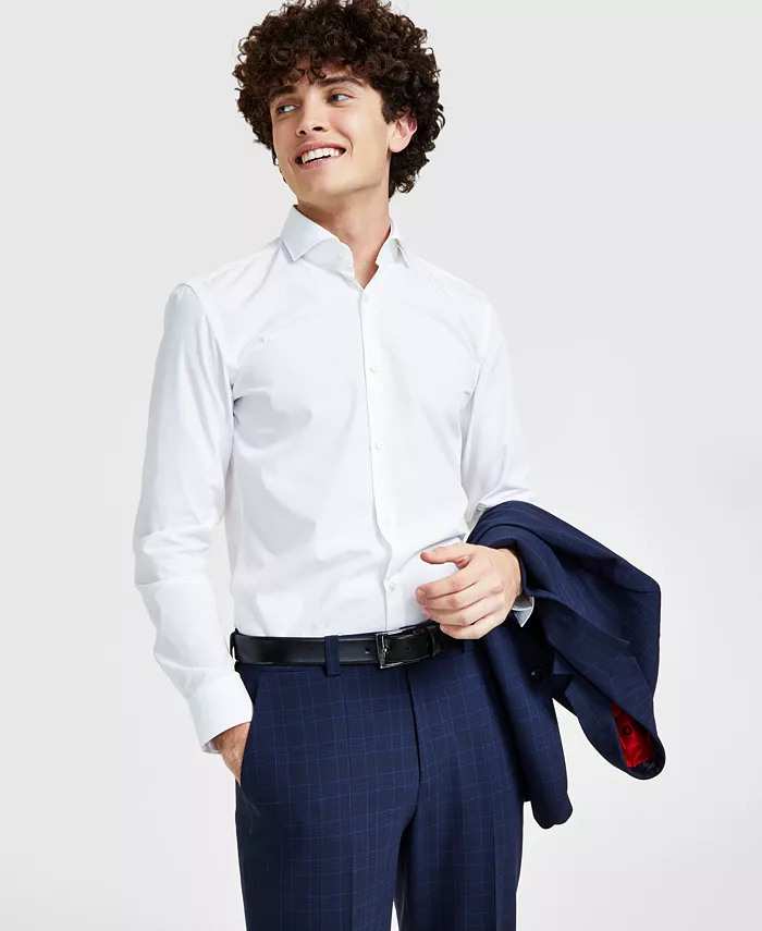 

Мужская классическая рубашка Slim Fit Solid Hugo Boss, белый